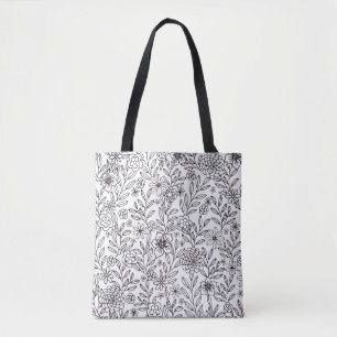 Blumengekritzel-Färbung Tasche