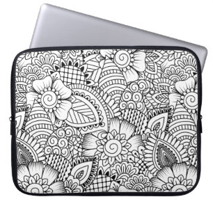 Blumengekritzel-Muster Laptopschutzhülle