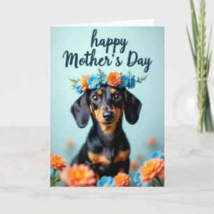 Blumengekrönte Hundekarte Karte