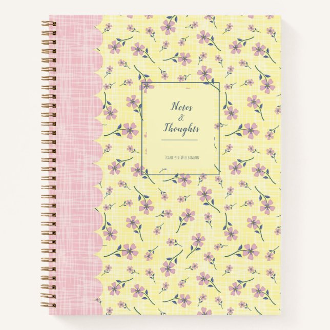 Blumengelb Rosa Kerne Wiesenflächen Blume Notizbuch (Vorderseite)