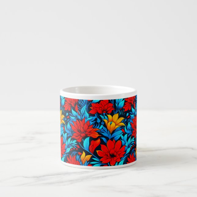 Blumengelbe Blumen Muster-13075 Espressotasse (Vorderseite)