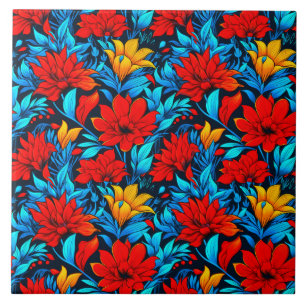 Blumengelbe Blumen Muster-13075 Fliese