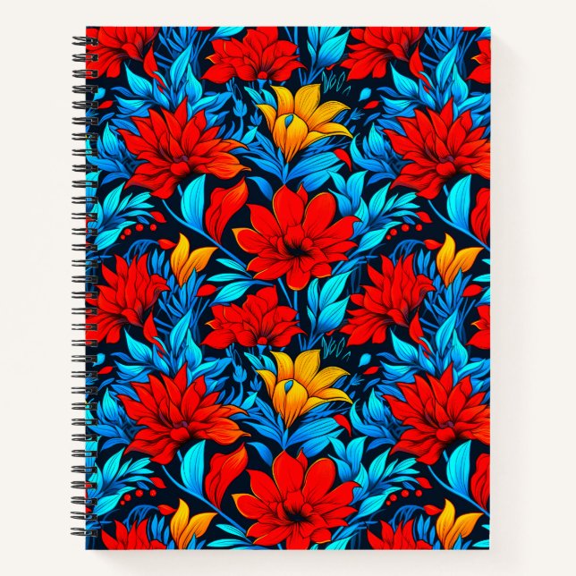 Blumengelbe Blumen Muster-13075 Notizbuch (Vorderseite)