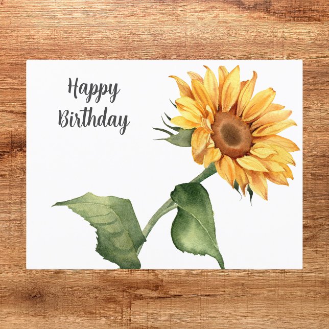 Blumengelbe Sonnenblume Happy Birthday Postkarte (Von Creator hochgeladen)