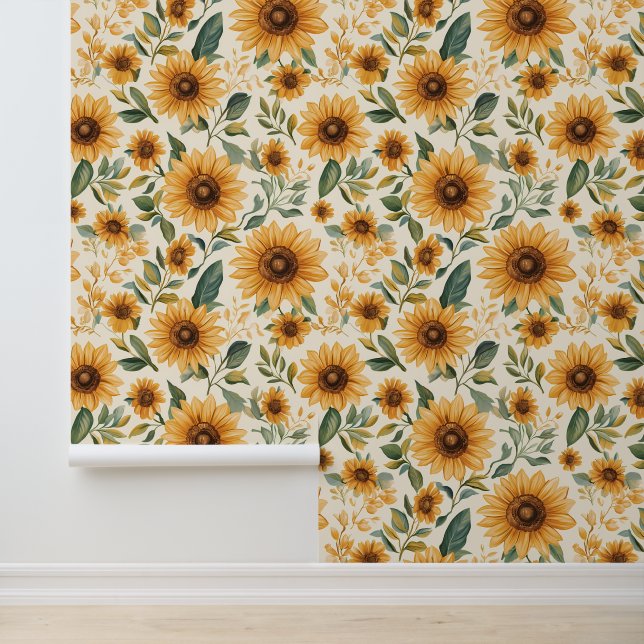 Blumengelbe Sonnenblumen Tapete (Anwendung)