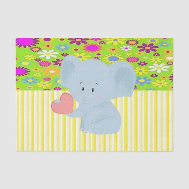 Blumengelbe Streifen aus Gewebepapier Elephant Seidenpapier (Vorderseite)