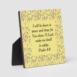 BLUMENGELBLETTE IN SICHERHEIT Christliches Schlafz Fotoplatte