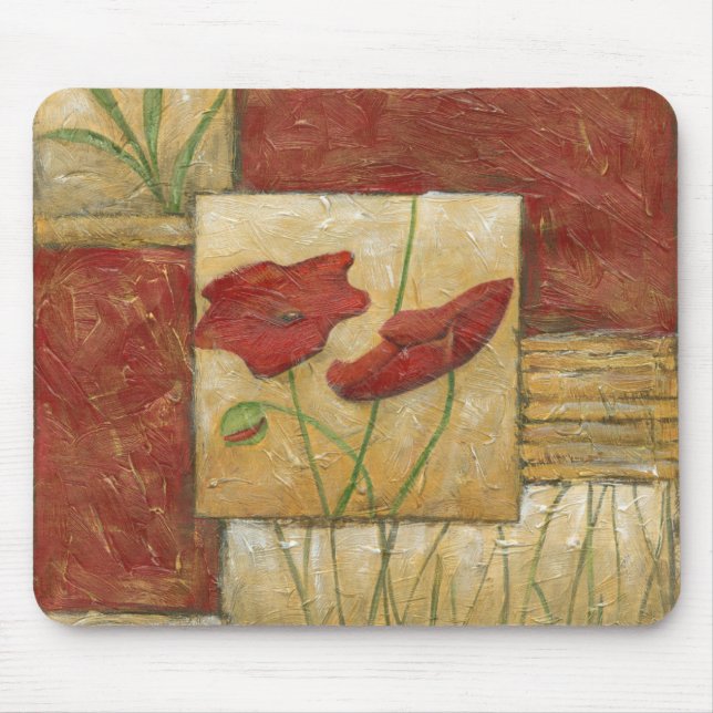 Blumengemälde mit sichtbarem Pinselstrich Mousepad (Vorne)