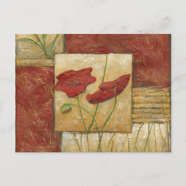 Blumengemälde mit sichtbarem Pinselstrich Postkarte (Vorderseite)