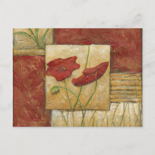 Blumengemälde mit sichtbarem Pinselstrich Postkarte