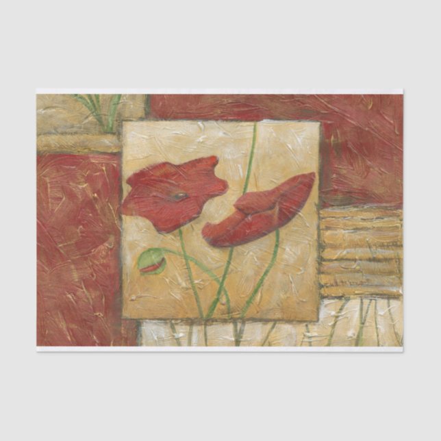 Blumengemälde mit sichtbarem Pinselstrich Seidenpapier (Vorderseite)