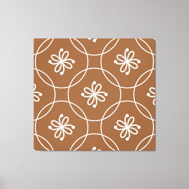 Blumengeometrie: Vintages Kunstmuster. Leinwanddruck (Vorderseite)