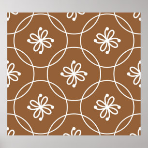 Blumengeometrie: Vintages Kunstmuster. Poster
