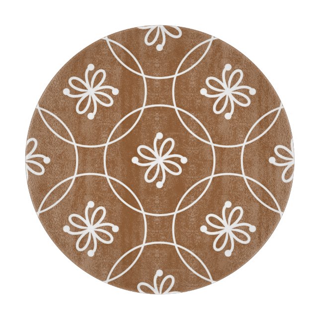Blumengeometrie: Vintages Kunstmuster. Schneidebrett (Vorderseite)