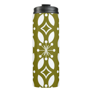 Blumengeometrie: Vintages Nahtloses Muster. Thermosbecher