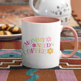 Blumengeschenk für Junge Mütter Mami braucht Kaffe Zweifarbige Tasse