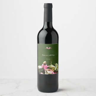 Blumengeschenkanhänger mit editierbarer Nachricht  Weinetikett