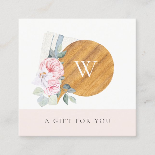 Blumengeschenkgutschein für die Blumenzwiebelwand Quadratische Visitenkarte (Vorderseite)