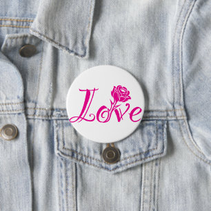 Blumengeschmack: Liebe Illustriert mit Rose Button
