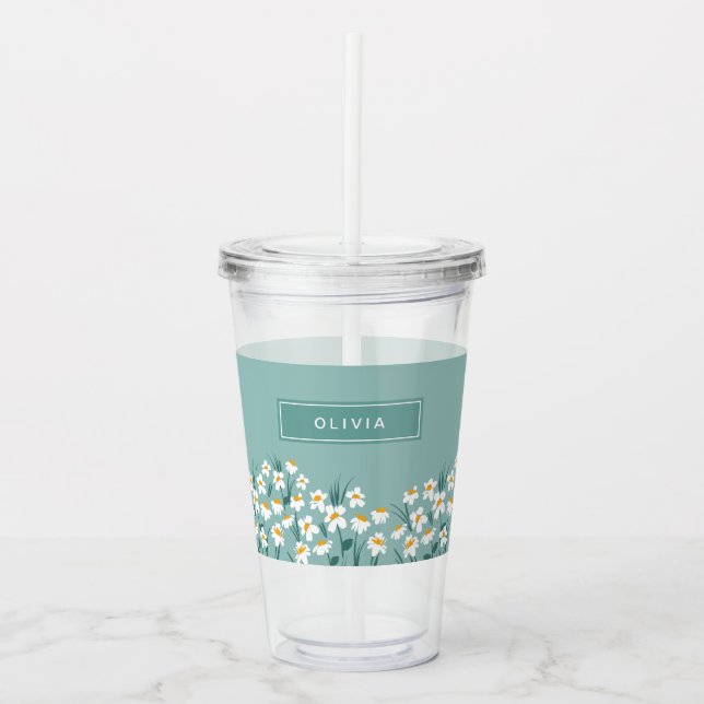 Blumengeschmack, modern personalisiert, niedlich u acryltrinkbecher (Vorderseite)