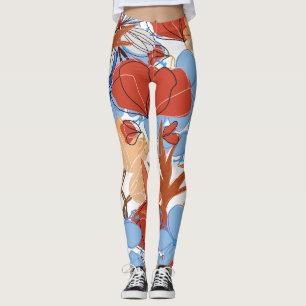 blumengeschmückte Leggings