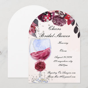 blumengeschmücktes Brautparty Einladung