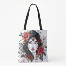 Blumengesicht – Boho-Schönheitstasche