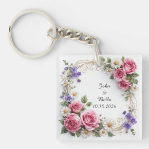 Blumengesteckter Kranz Schlüsselanhänger
