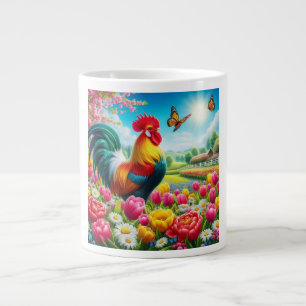 Blumengestelle/Federhirsche/Hühnerbilder Jumbo-Tasse