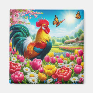 Blumengestelle/Federhirsche/Hühnerbilder Magnet