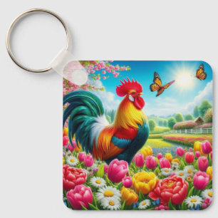 Blumengestelle/Federhirsche/Hühnerbilder Schlüsselanhänger