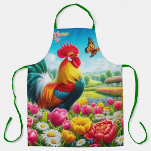 Blumengestelle/Federhirsche/Hühnerbilder Schürze