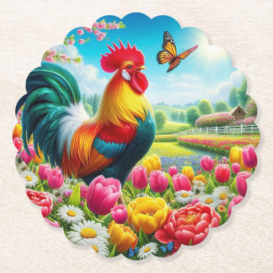 Blumengestelle/Federhirsche/Hühnerbilder Untersetzer