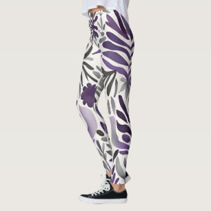 Blumengestelle in Lila Leggings