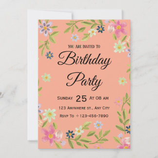 Blumengewässer zum Geburtstag Einladung