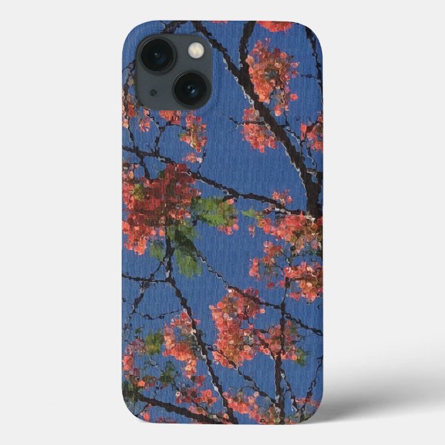 Blumengewebe, blau Case-Mate iPhone hülle (Rückseite)