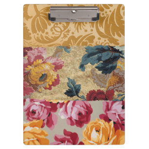 Blumengewebe (Gold) Personalisiert Klemmbrett