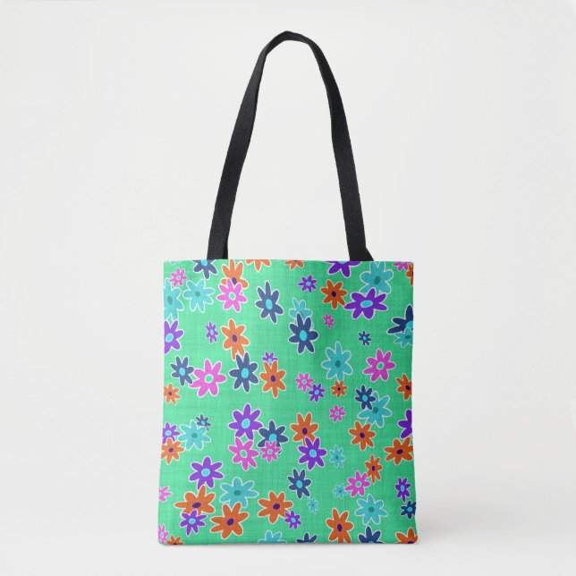 Blumengewebe nahtlos Muster farbig Tasche (Vorderseite)