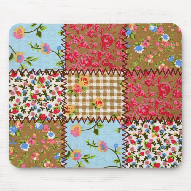 Blumengewebe-Patchwork Mousepad (Vorne)