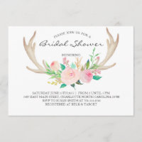 Blumengeweih boho Duschen-Einladung