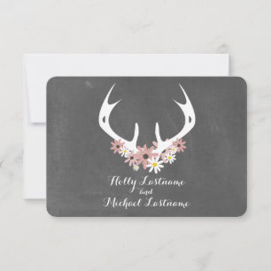 Blumengeweihe + Tafel-inspiriertes Hochzeit UAWG RSVP Karte