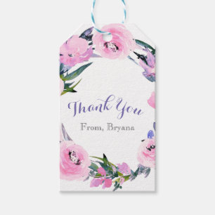 Blumengewinde Aquarell Elegante Brautparty Geschenkanhänger