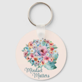 Blumengewirr-positives Mindset-Zitat Inspiration Schlüsselanhänger