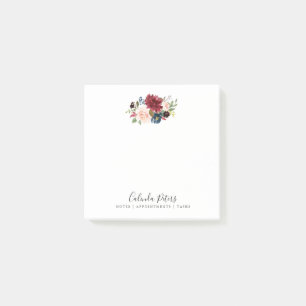 Blumengewohnheit Burgunder-Blumenstrauß-  Post-it Klebezettel