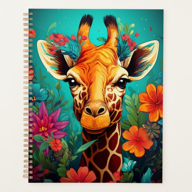 Blumengiraffe Portrait-9319 Planer (Vorderseite)