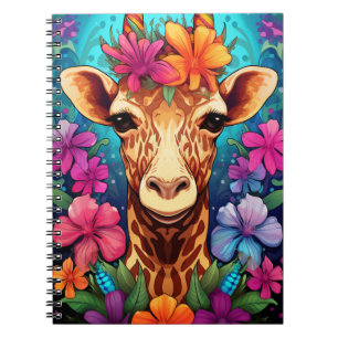 Blumengiraffe Portrait-9321 Notizblock