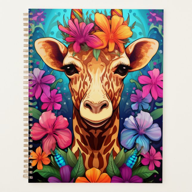 Blumengiraffe Portrait-9322 Planer (Vorderseite)
