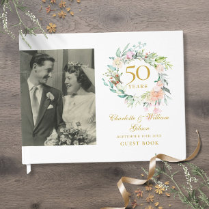 Blumengirlande 50. Hochzeitstag Foto Gästebuch
