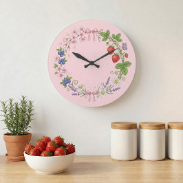 Blumengirlande Botanische Acryl-Wanduhr Große Wanduhr