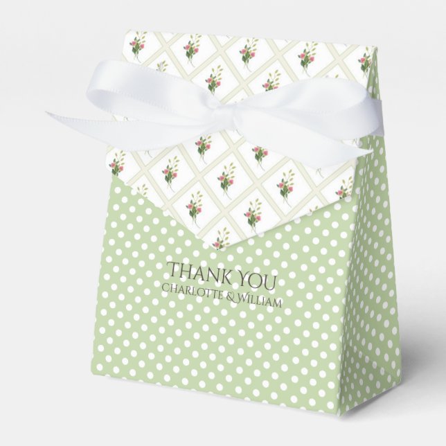 Blumengitter und Polka Dots begünstigen Geschenkbo Geschenkschachtel (Vorderseite)